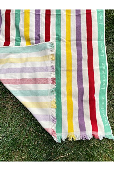 Lucy and Home Πολύχρωμη Ριγέ Πετσέτα Παραλίας 100x170cm
