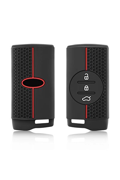 Alazpay غطاء حماية لمفتاح شيري تيجو 7 أريزو 5 من السيليكون (قطعة واحدة - أحمر)