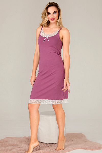 Jenny Daphne Jeny daphne lace detailed viscose fabric comfortable nightgown 5521