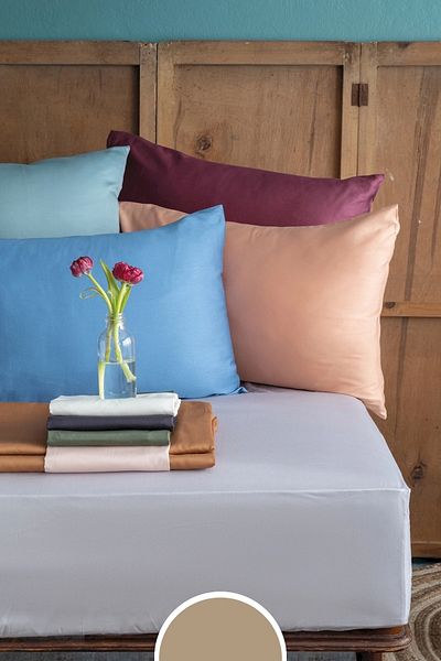 İssimo Simply Orchid Beige Cotton Satin Fitted Set 100*200/50*70(1)