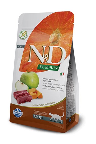 N&D Nd Pumpkin Balkabaklı Geyik Etli Elmalı Kedi Maması 1,5 Kg