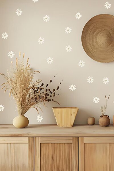 MSticker ملصق حائط على شكل زهور الأقحوان، ديكور لغرفة المعيشة والمطبخ وغرفة ا...