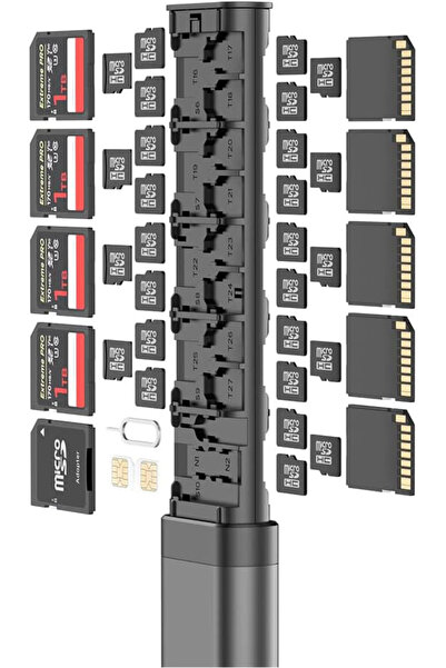 Coverzone microSD için Budi Alaşımlı Hafıza Kartı Depolama Çubuğu - Tam SD ve Nano Sim Düzenleyici DC536CB