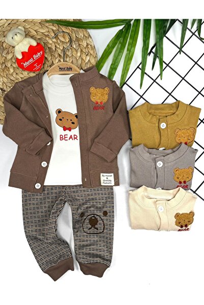 Murat Baby Brown Gingham Bear 3-Piece Baby Boy Set