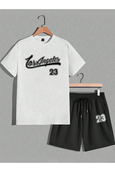 Revasser Unisex Γυναικεία/Ανδρικά Σετ μπλουζάκια LosAngeles23 Custom Printed Shorts