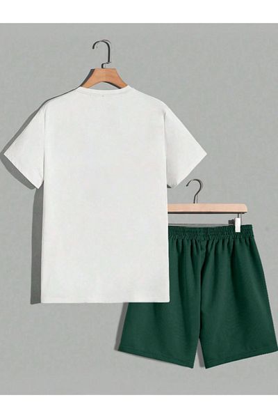 Revasser Unisex Femei/Bărbați LosAngeles23 Set de tricou cu pantaloni scurți imprimați personalizat