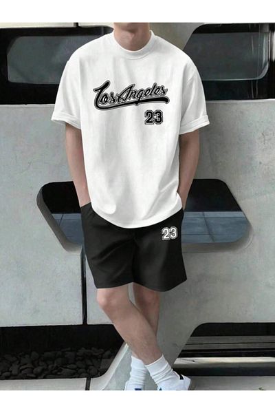 Revasser Unisex Γυναικεία/Ανδρικά Σετ μπλουζάκια LosAngeles23 Custom Printed Shorts