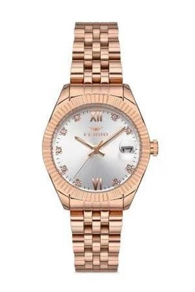 Tesbihane Ferro Rose Color Steel Cord Women's Wristwatch Th-f21924a-c