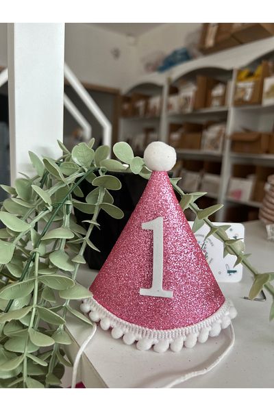 Partifabrik One Year Old Mini Hat Pink