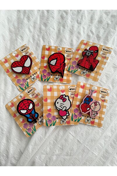 Planet Butik SpiderMan 6'lı Ahşap Rozet Seti