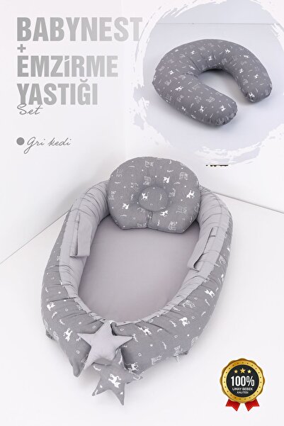 Umaybebek Babynest, Baby Sleeping Bed 0-2 Years + Breastfeeding Pillow 60X60 cm