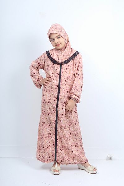 Kutay Collection Girl's Prayer Dress Floral Pattern