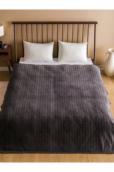 LC Waikiki LCW HOME بطانية ويلسوفت مزدوجة منقوشة 200x220 سم