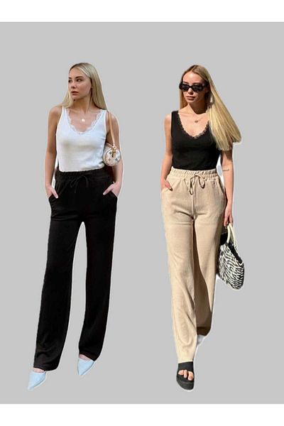 AFROGİYİM Women's Relaxed Cut 2-Piece Pants