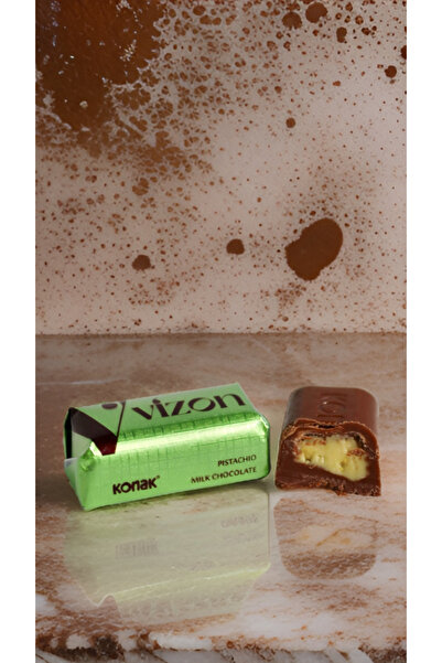 KONAK Vizon Antep Fıstığı Parçacıklı Krema Dolgulu Sütlü Çikolata 1000 Gr