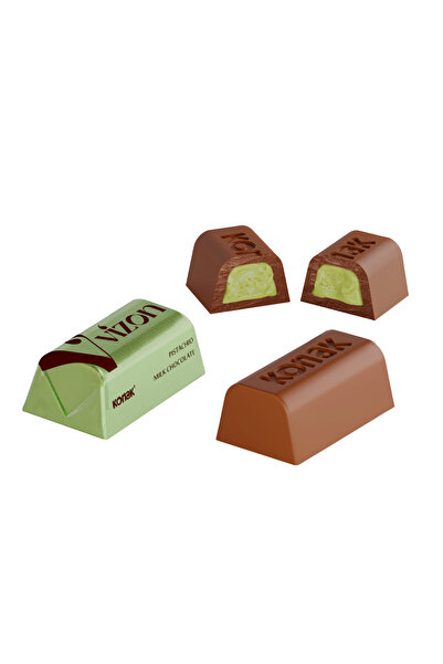 KONAK Vizon Antep Fıstığı Parçacıklı Krema Dolgulu Sütlü Çikolata 1000 Gr