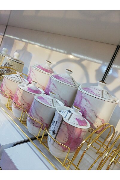 ACAR Kesen Züccaciye 7 Lı Porselen Baharat Takımı