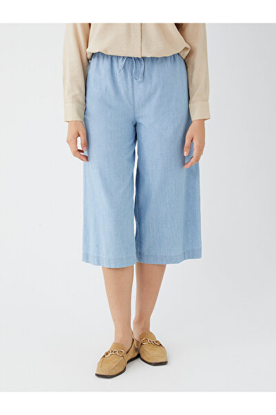 LC Waikiki Dámské rovné džíny Capri s elastickým pasem