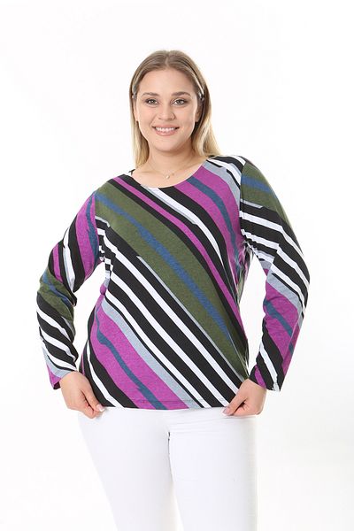 XL Modam WOMEN'S LARGE SIZE LYCRAL VISKOSE MULTICOLOR TUNIC