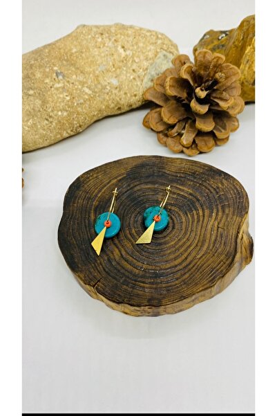 Porsuk Alternatif تصميم يدوي أقراط نسائية من حجر الفيروز