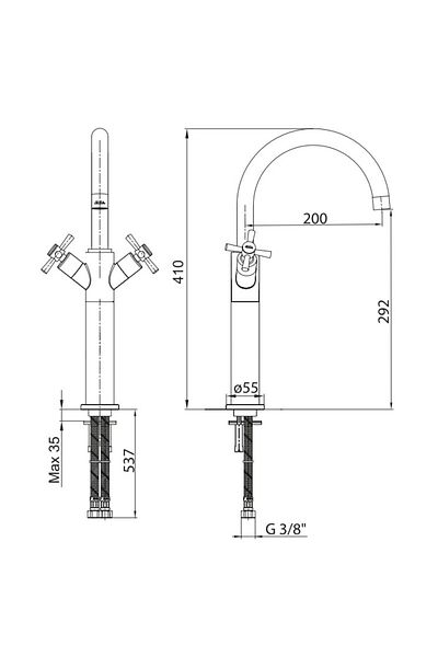 Eca Quadrille High Type Sink Faucet102108614