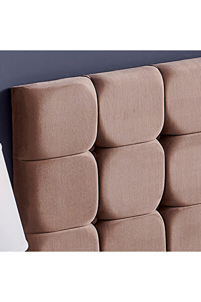 Niron Yatak Niron Rama Başlık - Çift Kişilik Yatak Başlığı, Silinebilir Sütlü Kahve Kumaş Baza Başlığı