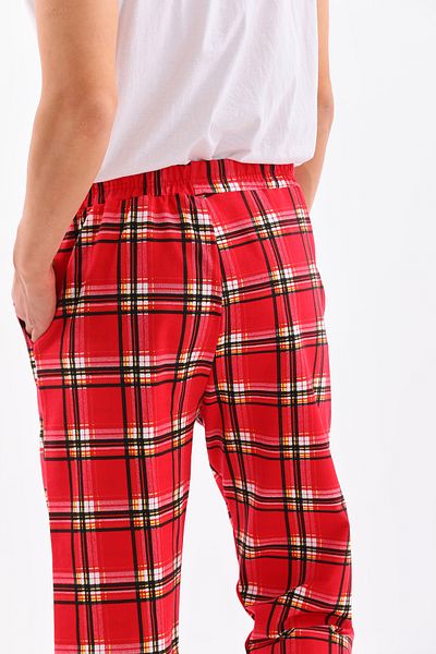 Arvin Yellow Men's Pajama Bottoms - 2 Thread, Pockets and Plaid Print