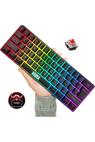 VOOKA Trol Red Switch Mini Rgb Oyun Klavyesi Gaming Mekanik 62 Tuşlu 18 Rgb L...