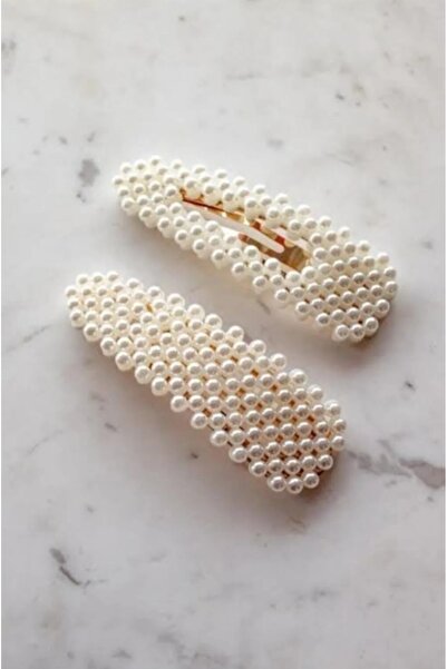 MAKSESUAR Set de agrafe pentru femei model İnci - Set de 2 agrafe laterale