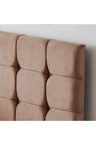 Niron Yatak Niron Rama Başlık - Çift Kişilik Yatak Başlığı, Silinebilir Sütlü Kahve Kumaş Baza Başlığı