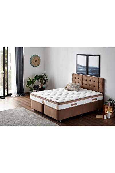 Niron Yatak Latte Çift Kişilik Yatak Full Ortopedik Sert Yatak, Tek Taraflı, ...