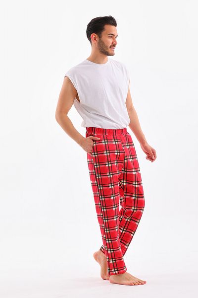 Arvin Yellow Men's Pajama Bottoms - 2 Thread, Pockets and Plaid Print