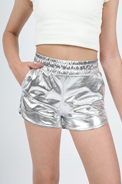 ERDEM KIDS Girl's Metallic shiny, shimmering, running, walking, dancing, sports, athletic, cheerleading shorts