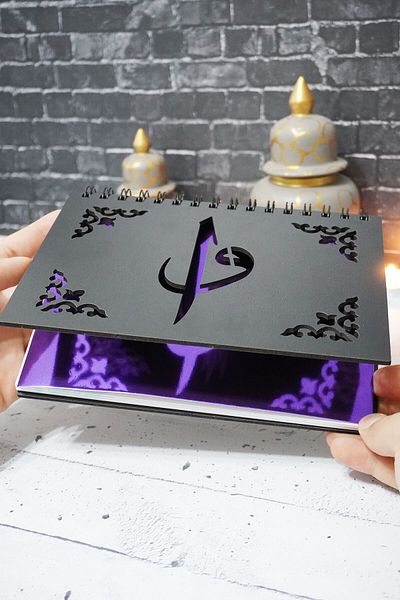 markcat Elif Vav Black Wooden Schedule Book - Infinite Agenda - Weekly Planner - A5