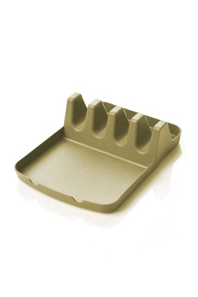 BRAMBLE LIFE Plate Holder And Cutlery Pot Lid Stand Spoon Ladle Coaster Organizer Beige