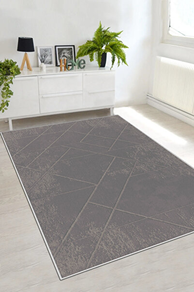 df home Salon Halısı Geometrik İskandinav Eskitmeli Dijital Baskı Yıkanabilir...