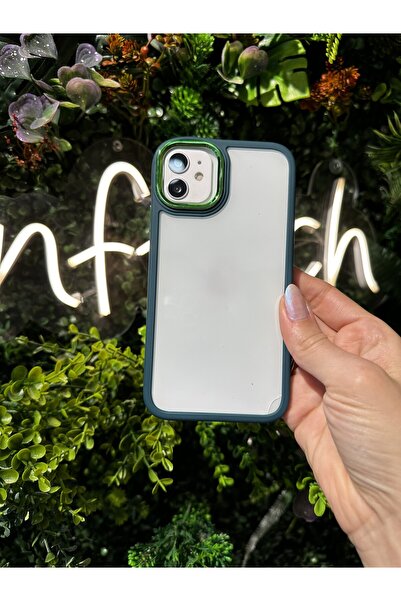 NFTECH İPHONE 11 UYUMLU ŞEFFAF KORUYUCU KENARLI RENKLİ KILIF