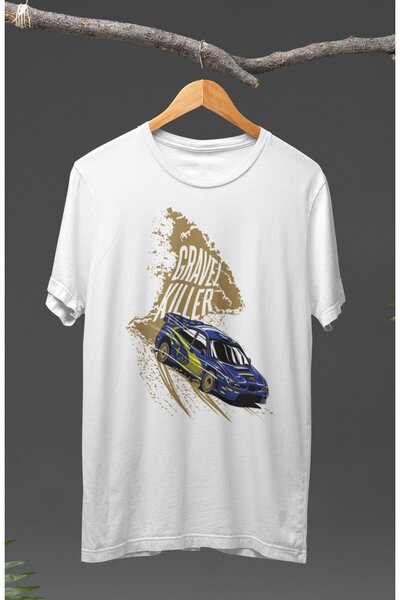 Fuddy Moda Unisex Gravel Killer Brzi i žestoki trkački auto Štampano T-shirt,...