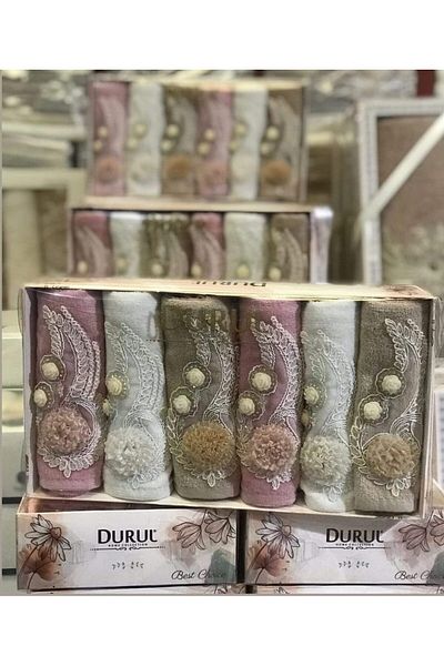 Durul 30x50 Velvet Guipure Kitchen Towel 6-Pack