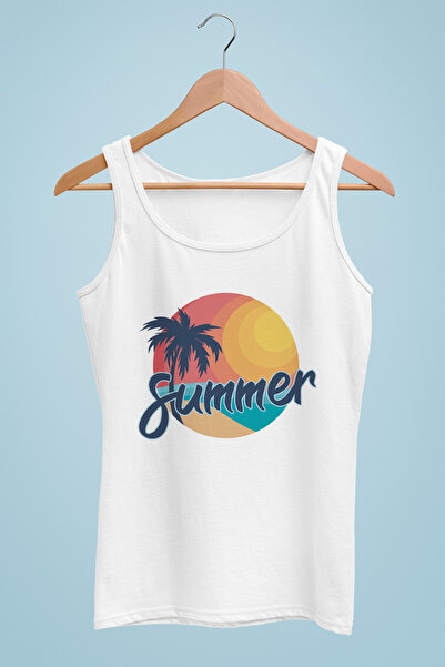 Raf Coll Tricou cu bretele de damă Summer Summer Design imprimat digital 100% bumbac