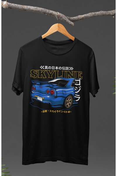 Fuddy Moda Unisex Nissan Skyline GT-R34 majica sa štampanim zadnjim pogledom,...