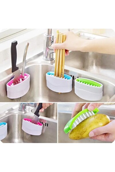 Duffa فرشاة أدوات المائدة مع كوب الشفط، فرشاة تنظيف الأطباق المتبقية، فرشاة غسيل الأطباق مع كوب الشفط