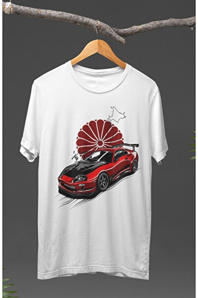 Fuddy Moda Unisex Vruća Crvena Crna Supra JDM Sportska Trkaća Štampano T-shir...