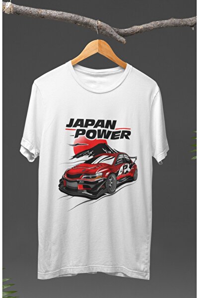Fuddy Moda Unisex Japan Power Mitsubishi Evo Štampano T-shirt, majica na temu...