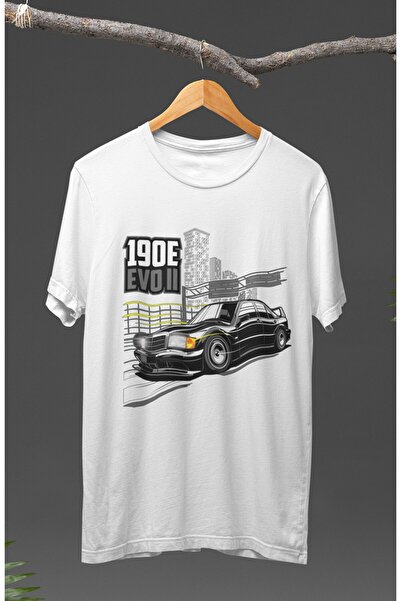 Fuddy Moda Unisex majica sa printom 190e Evo 2, majica sa temom automobilskih...