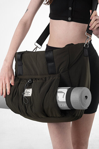 ICONE BAG Khaki Color Icone Sports Bag - Front Drawstring, Pocket and Zipper