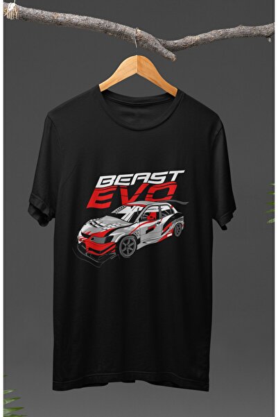 Fuddy Moda Unisex Mitsubishi Beast Evo Štampano T-shirt , majica sa temom aut...