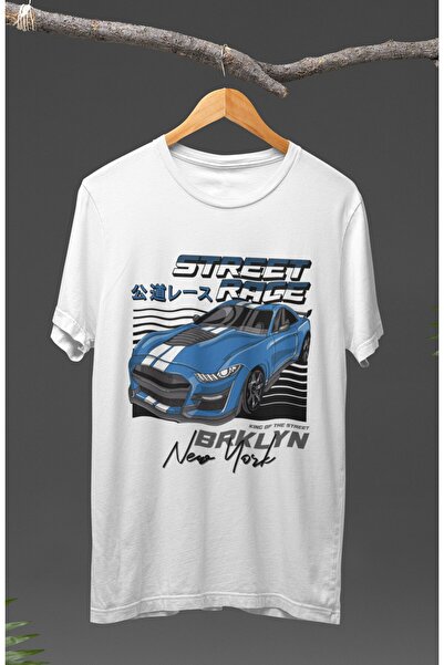 Fuddy Moda Unisex majica na temu trkačkih automobila Mustang Štampano T-shirt