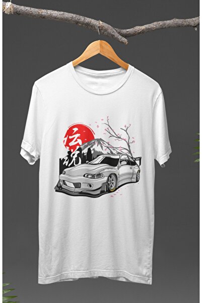 Fuddy Moda Unisex Honda Civic Pandem EG6 JDM Legend Štampano T-shirt , majica...