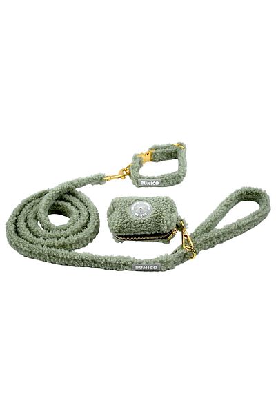 Bunico Green Teddy Dog Collar Set
